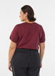 Basis t-shirt i bomuld med rund hals., M&oslash;rk Bordeaux, Model image number 2