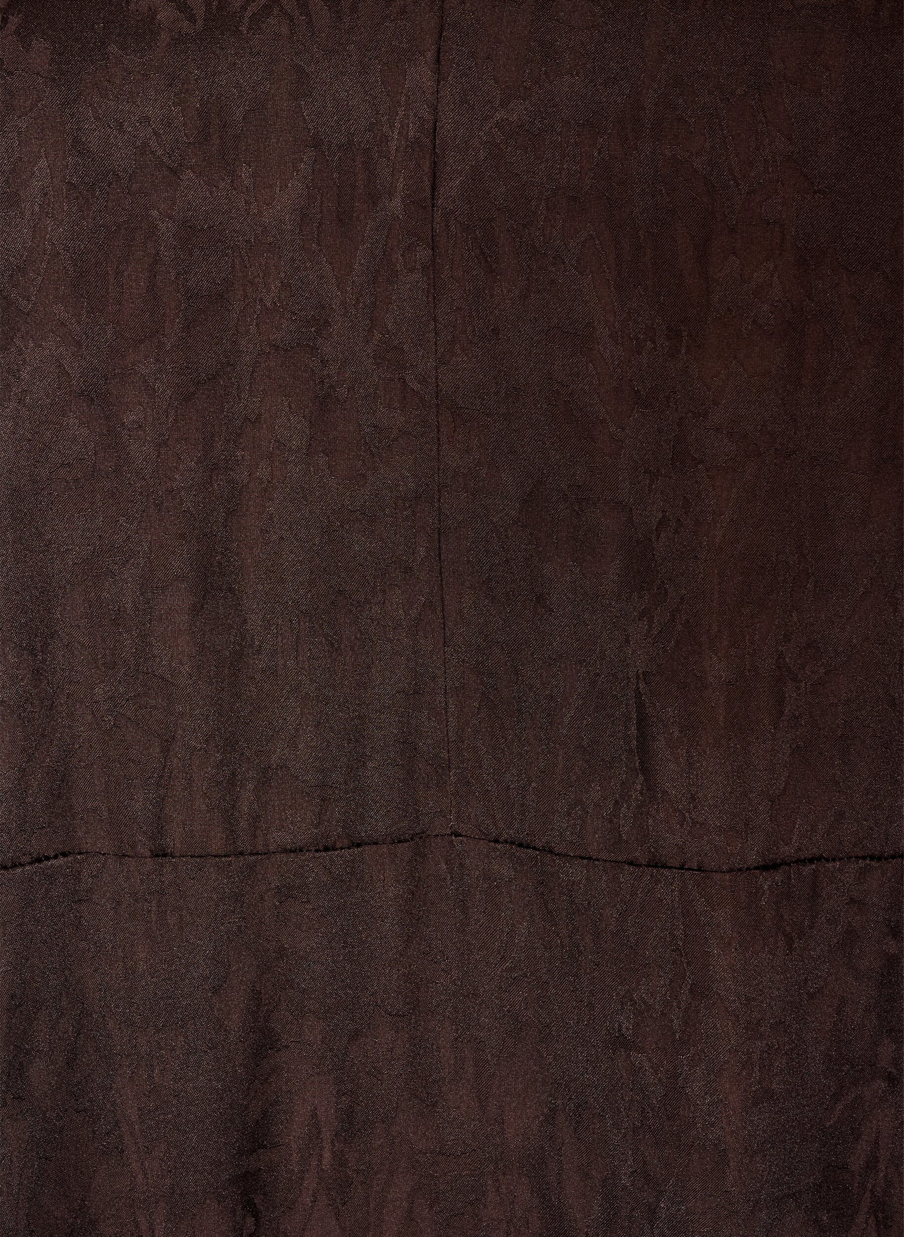 ZizziMidilang jacquardkjole med paisleym&oslash;nster og vinge&aelig;rmer, Brun, Packshot image number 2