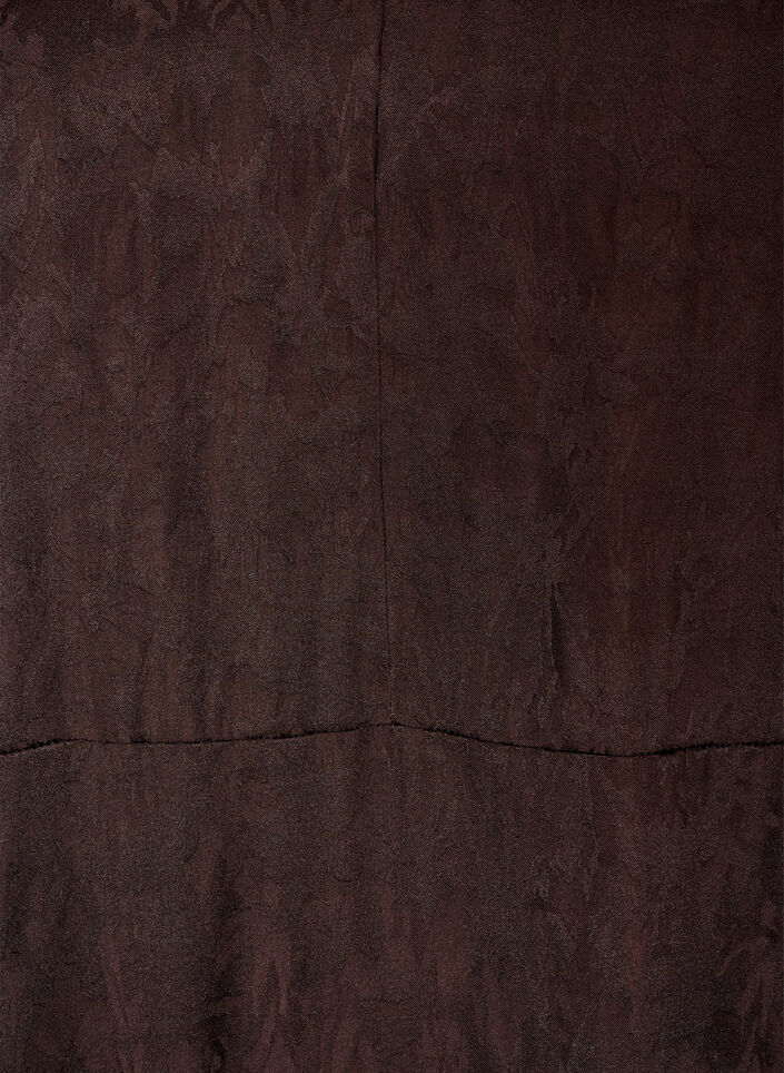 Midilang jacquardkjole med paisleym&oslash;nster og vinge&aelig;rmer, Brun, Packshot image number 2