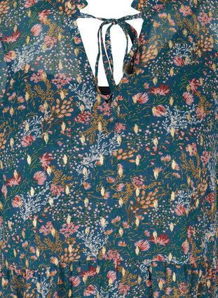 Tunika med blomsterprint, Majolica Blue Comb, Packshot image number 2