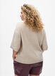 L&oslash;s strikbluse med korte &aelig;rmer, Beige, Model image number 2