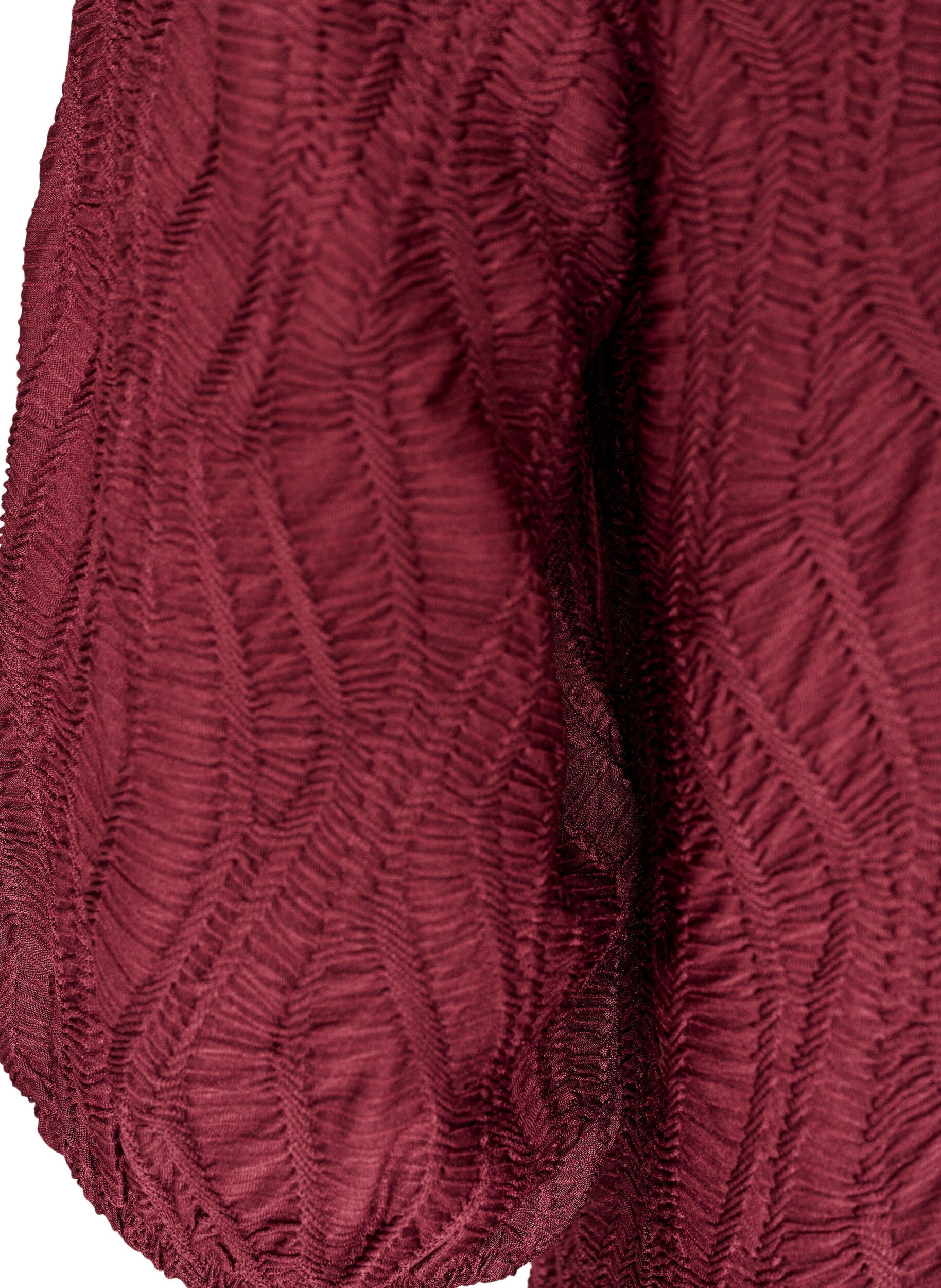 ZizziBluse med tekstur og 3/4 &aelig;rmer, R&oslash;d, Packshot image number 3
