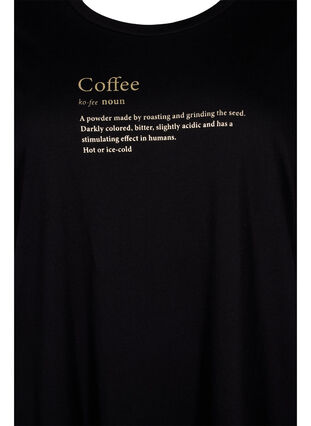 Oversize nat t-shirt i økologisk bomuld, Black W. coffee, Packshot image number 2