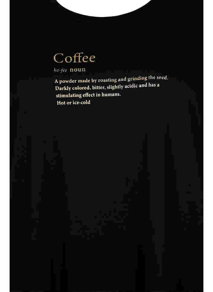Oversize nat t-shirt i økologisk bomuld, Black W. coffee, Packshot image number 2