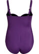 Vatteret badedragt med draperinger, Lilla, Packshot image number 1