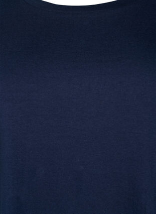 T-shirt i bomuld med broderi anglaise, Navy Blazer, Packshot image number 2