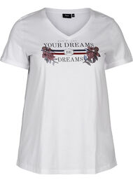 Kortærmet t-shirt med print, Bright White
