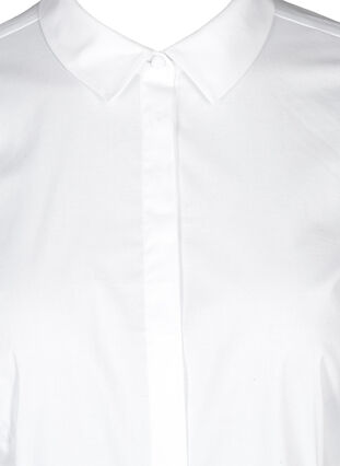 Langærmet skjorte i bomuld, Bright White, Packshot image number 2