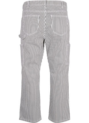 Stribede cargo jeans med straight fit, Black White Stripe, Packshot image number 1