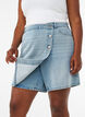 Denimskorts med sl&aring;-om-effekt og h&oslash;j talje, Bl&aring;, Model image number 3