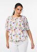 Blomstret bluse med smock, Lyser&oslash;d, Model image number 0