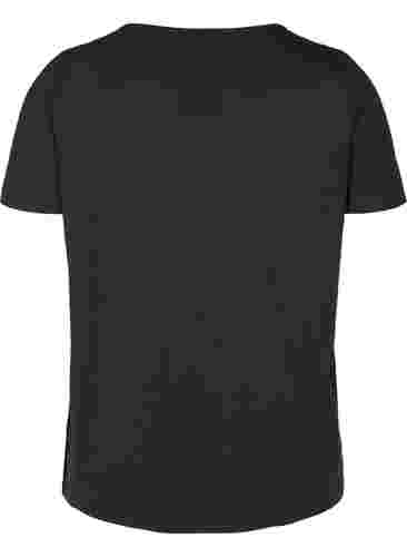 Kortærmet t-shirt med v-udskæring, Black, Packshot image number 1