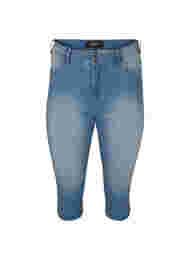 Højtaljede Amy capri jeans med super slim fit, Light blue denim