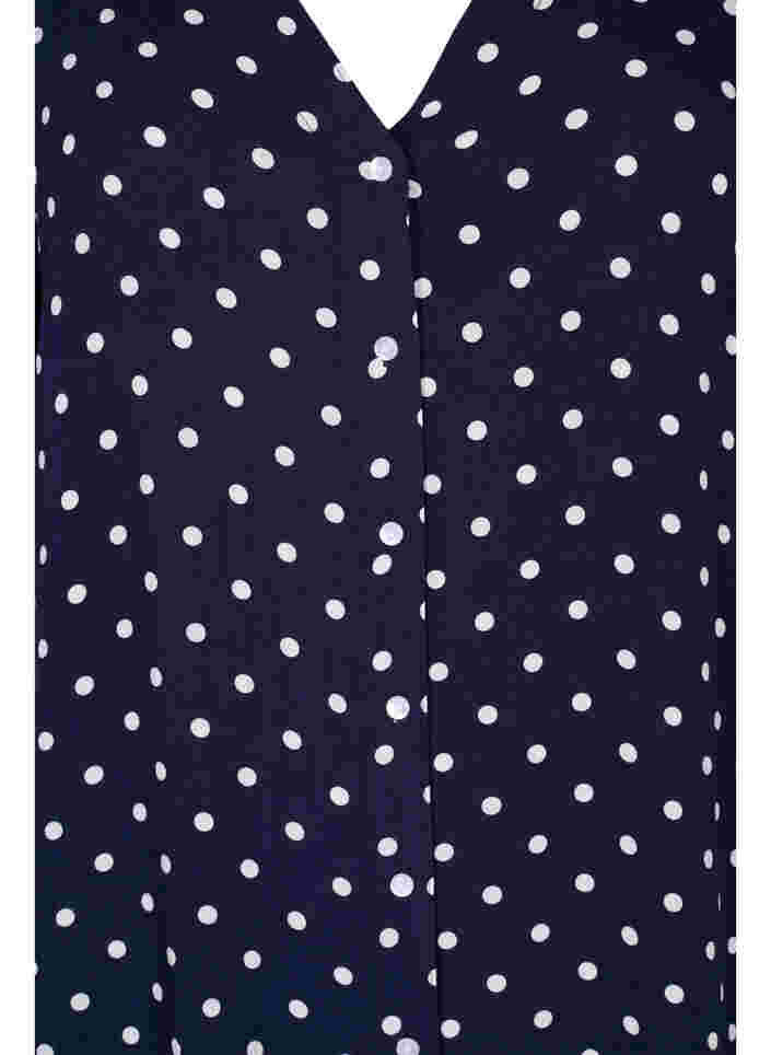 Prikket tunika i viskose med korte ærmer, Night Sky Dot, Packshot image number 2