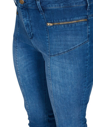Dual core Amy jeans med høj talje, Blue denim, Packshot image number 2
