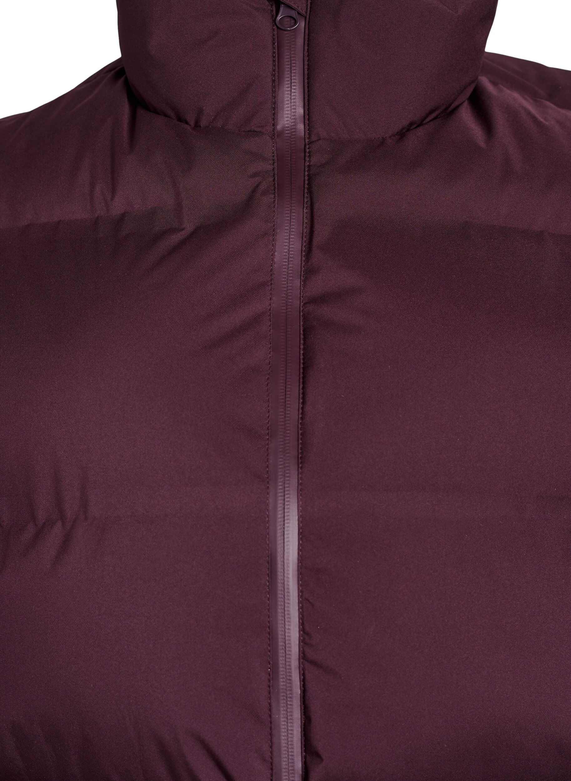 ZizziKort puffervest med h&oslash;j krave, M&oslash;rk Bordeaux, Packshot image number 2