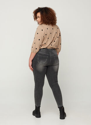 Super slim Amy jeans med slid, Grey Denim, Model image number 0