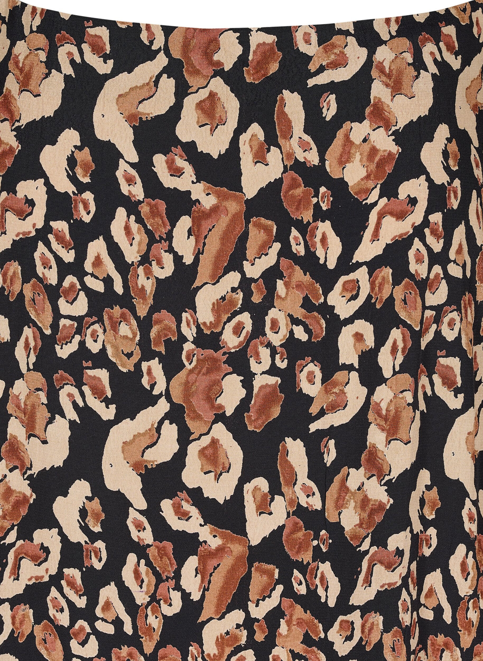 Zizzi Midikjole i viskose med tynde stropper, Leo AOP, Packshot image number 2