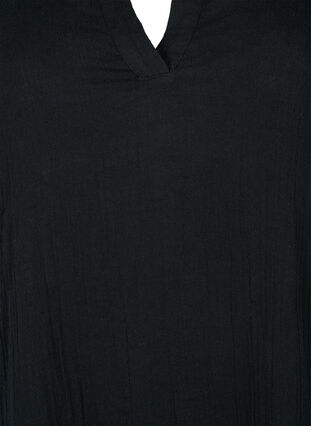 Kortærmet kjole i 100% bomuld, Black, Packshot image number 2