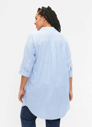 Lang stribet skjorte med 3/4 ærmer, Marina W. Stripe, Model image number 1