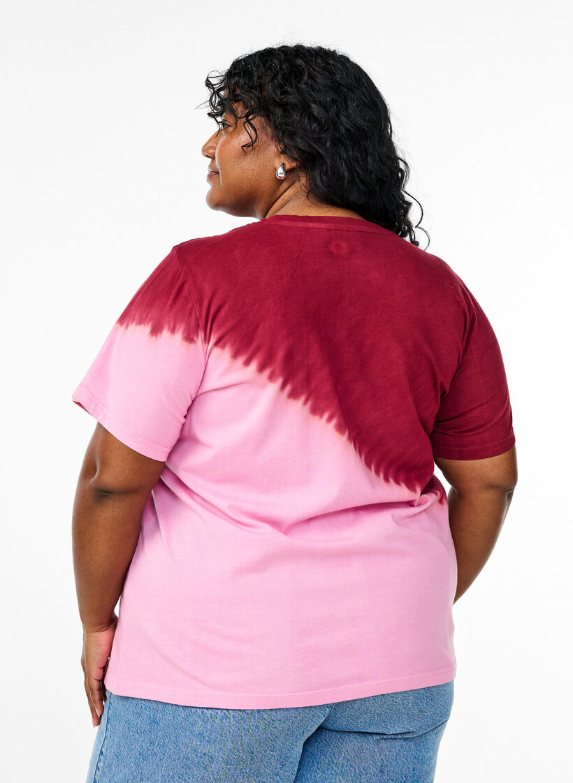 Dip dye t-shirt i økologisk bomuld, Rød, Model image number 2