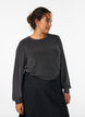 Bluse med sildebensm&oslash;nster og glittertr&aring;d, Sort, Model image number 0