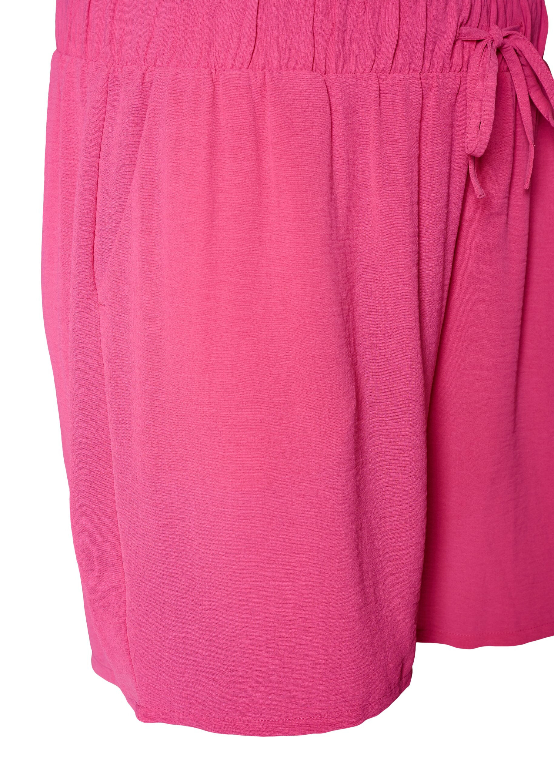 ZizziShorts med lommer og elastik i taljen, Lyser&oslash;d, Packshot image number 2