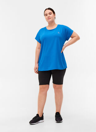 Ensfarvet trænings t-shirt, Daphne Blue, Model image number 3