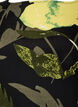 Blomstret bluse med b&aring;dudsk&aelig;ring og brede &aelig;rmer, Sort, Packshot image number 2