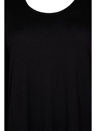 Langærmet kjole med rygdetalje, Black, Packshot image number 2