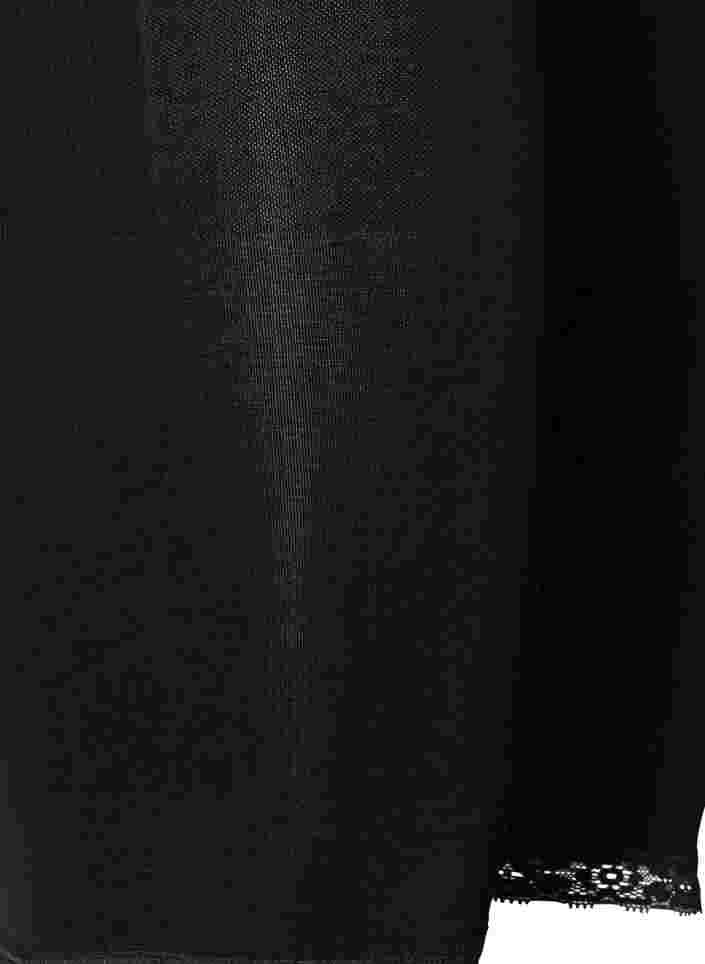 Højtaljede shapewear shorts med blondekant, Black, Packshot image number 3