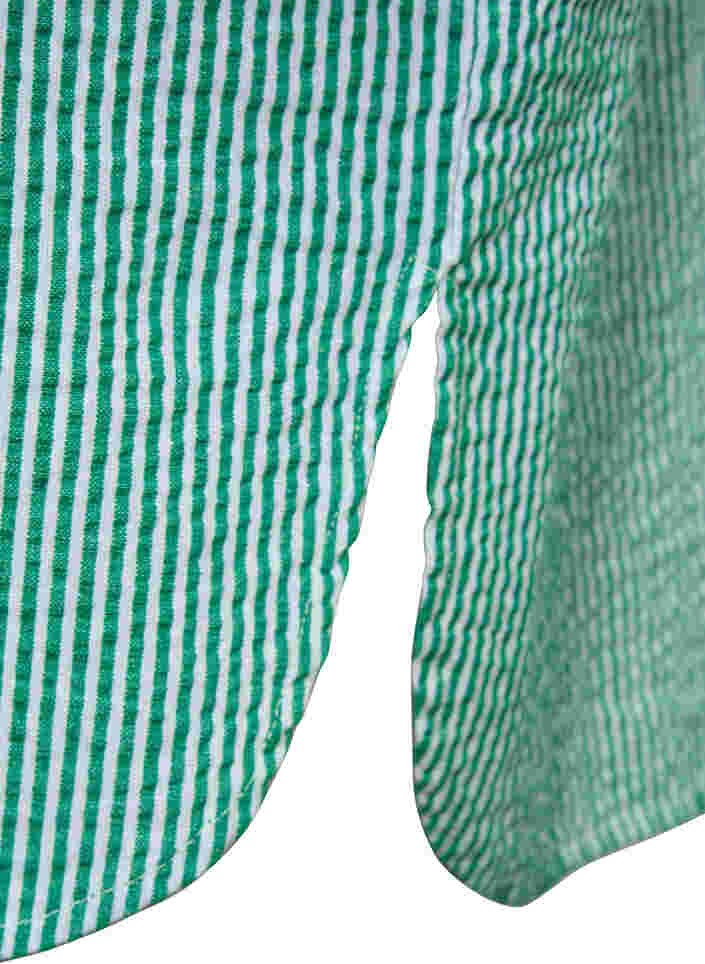 Stribet bomuldsskjorte med 3/4 ærmer, Jolly Green Stripe, Packshot image number 3
