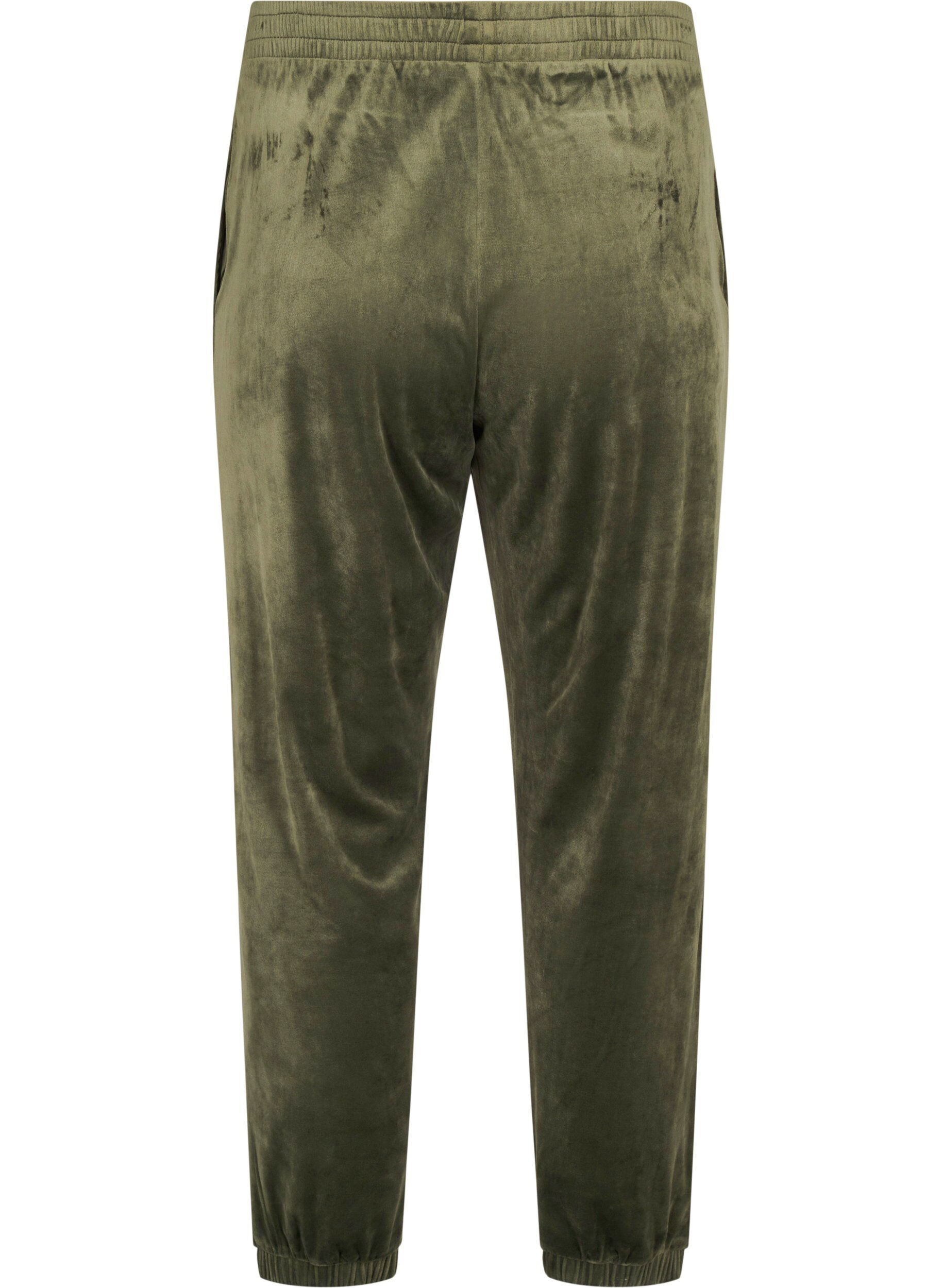 ZizziL&oslash;se bukser i velour, Gr&oslash;n, Packshot image number 1