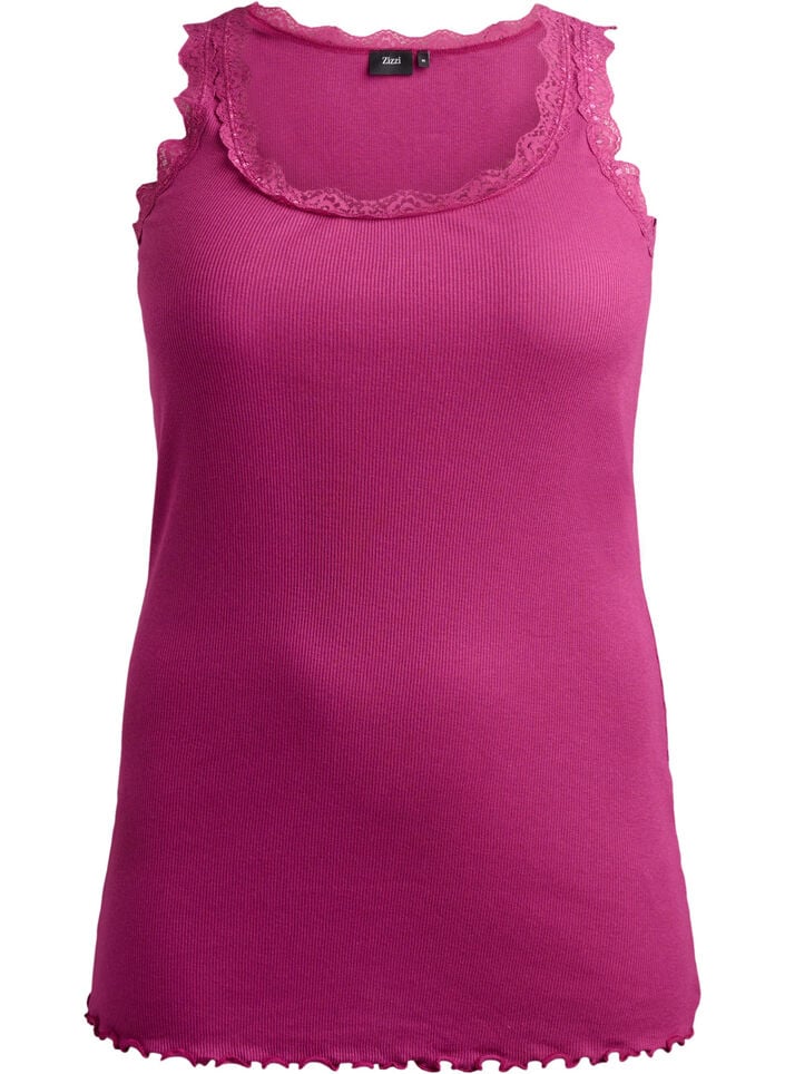Top med blondekant, R&oslash;d, Packshot image number 0