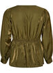 Glansfuld viskosebluse med peplum-effekt, Gr&oslash;n, Packshot image number 1