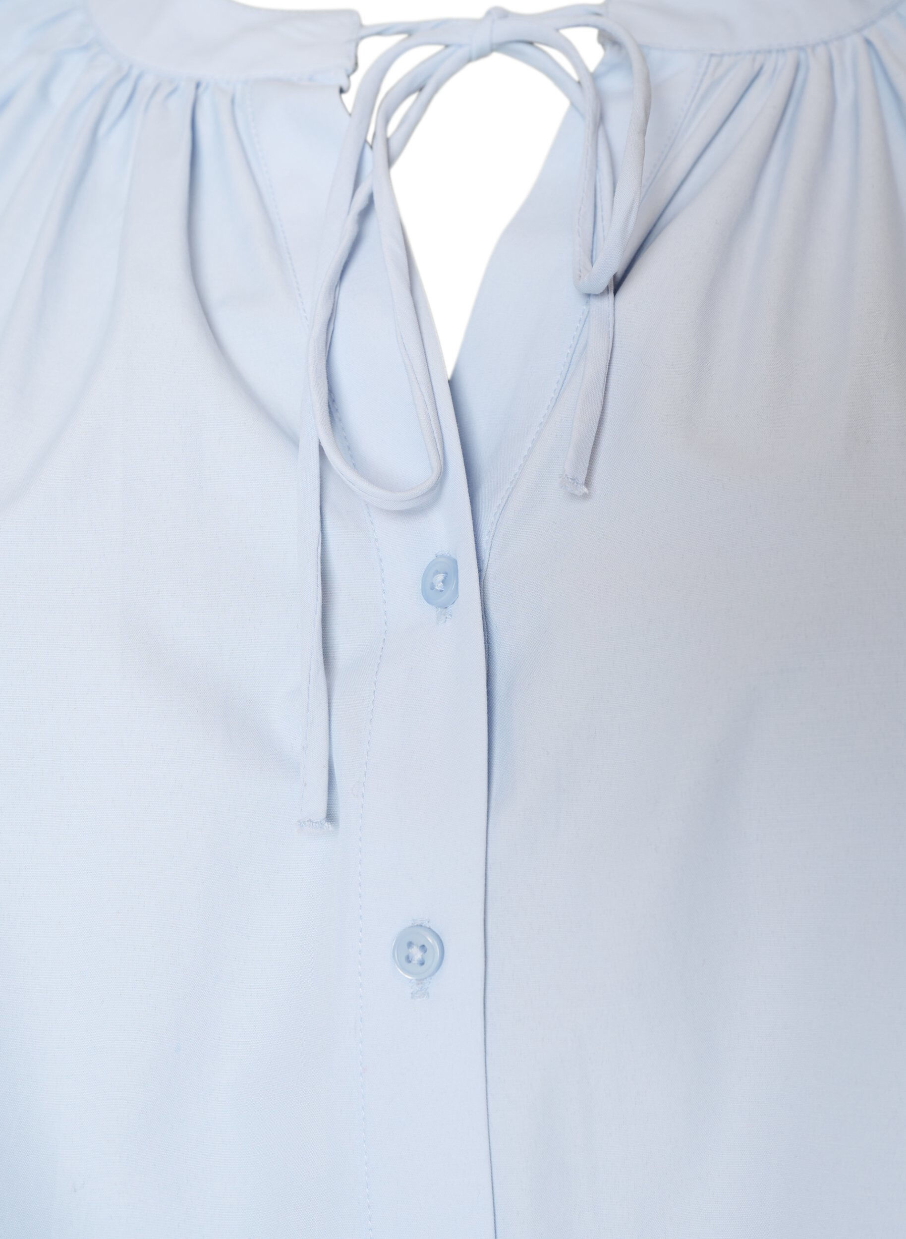 ZizziSkjortebluse med knaplukning og bindeb&aring;nd, Bl&aring;, Packshot image number 2