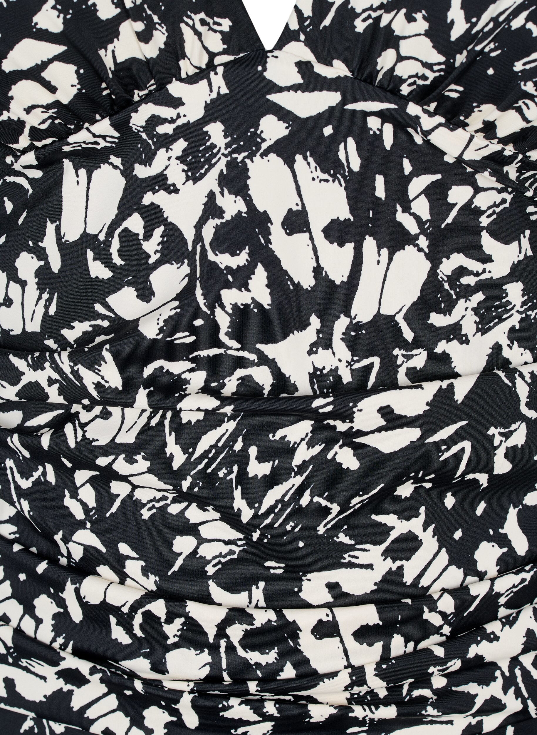 Zizzi M&oslash;nstret badedragt med dyb V-udsk&aelig;ring, Sort, Packshot image number 2