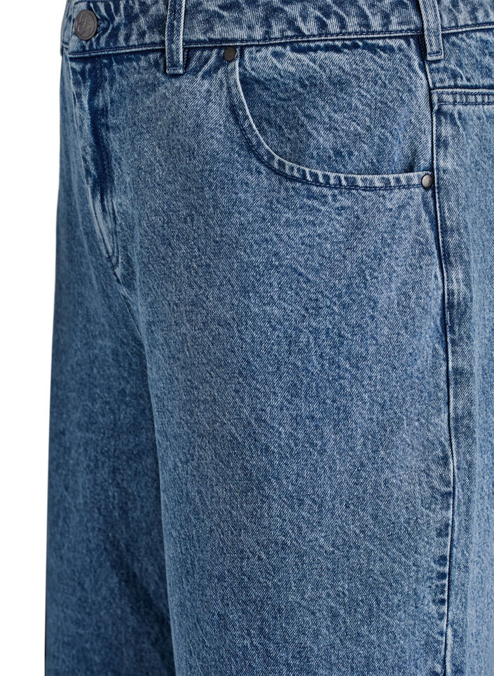Wide fit jeans med syningsdetaljer, Bl&aring;, Packshot image number 2