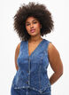 Slim fit denim vest med knapper, Blue Denim, Model image number 0