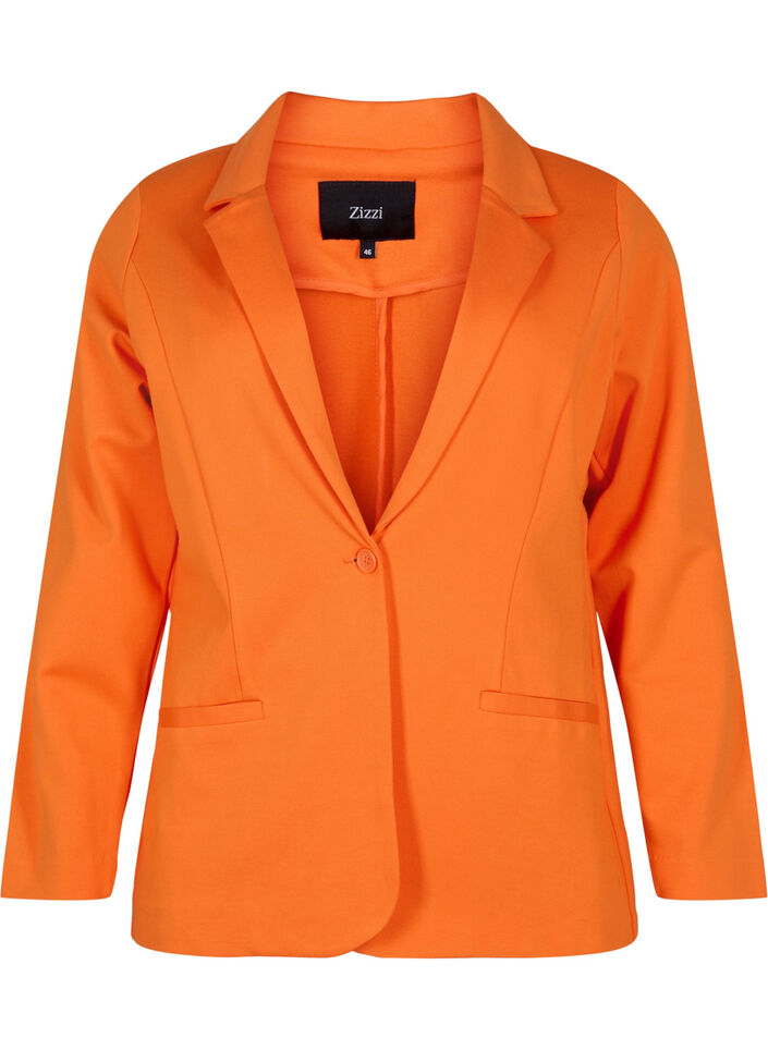 Enkel blazer med knaplukning, Mandarin Orange, Packshot image number 0