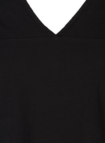 Kortærmet kjole i bomuld, Black, Packshot image number 2