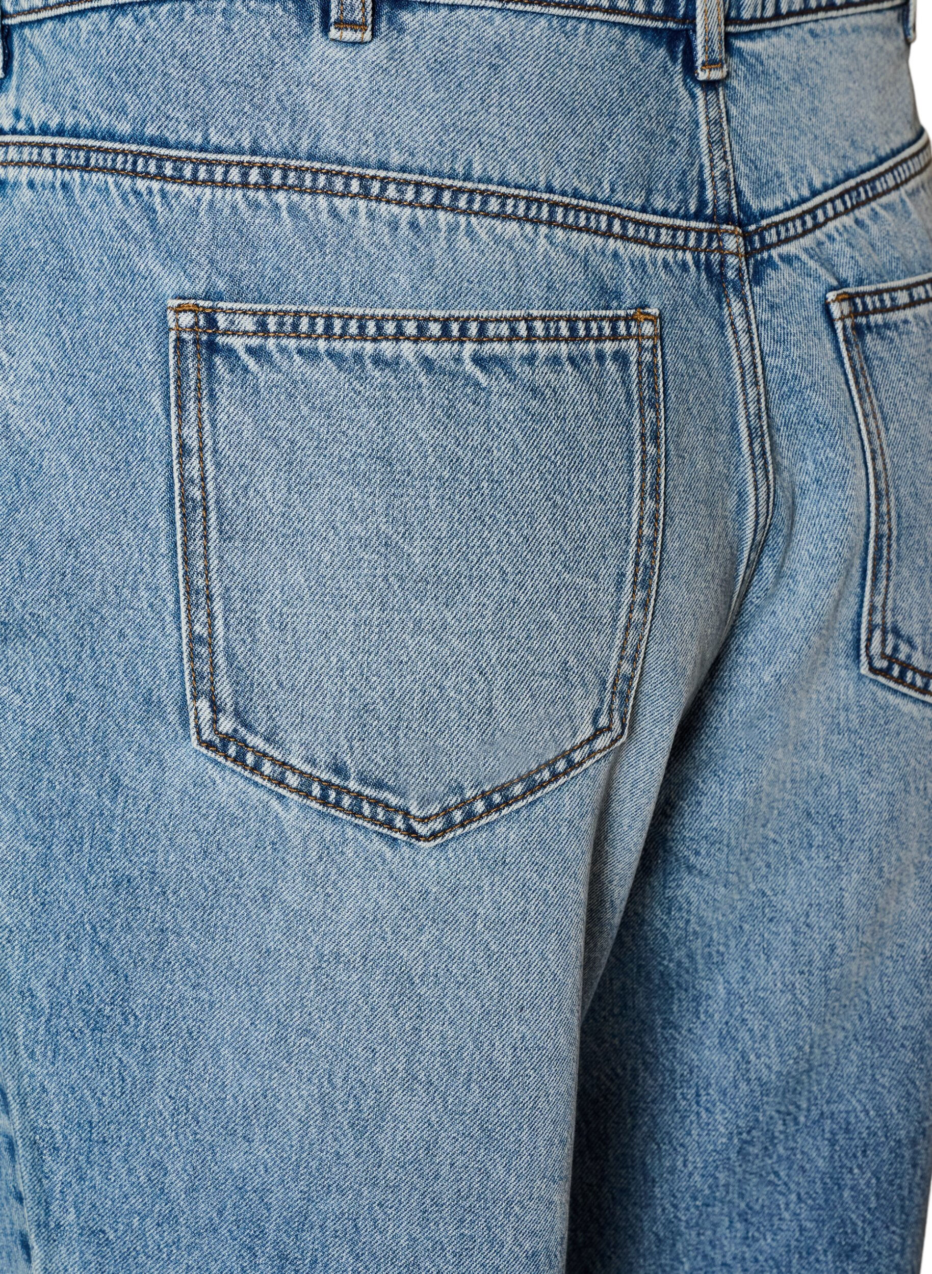 ZizziKiana straight fit jeans med h&oslash;j talje, Bl&aring;, Packshot image number 3