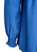 Viskosebluse med smock og rynkedetaljer, Bl&aring;, Packshot image number 3