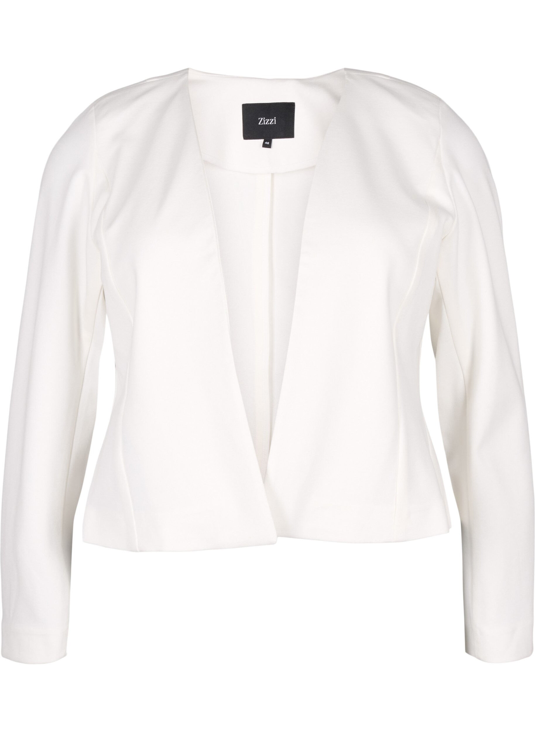 Zizzi Kort blazer uden lukning, Cloud Dancer, Packshot image number 0