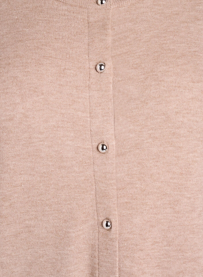 Cardigan med runde knapper, Beige, Packshot image number 2
