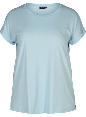 T-shirtT-shirt i bomuldsmix, Dream Blue Mel., Packshot image number 0