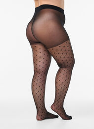 Strømpebukser i 25 denier med hjerter, Sort