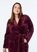 Morgenk&aring;be i bl&oslash;d velour med lommer, M&oslash;rk Bordeaux, Model image number 2