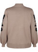 Strikbluse med broderi, Desert Taupe Comb, Packshot image number 1