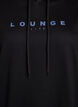 Sweatshirt med h&aelig;tte og print, Sort, Packshot image number 2